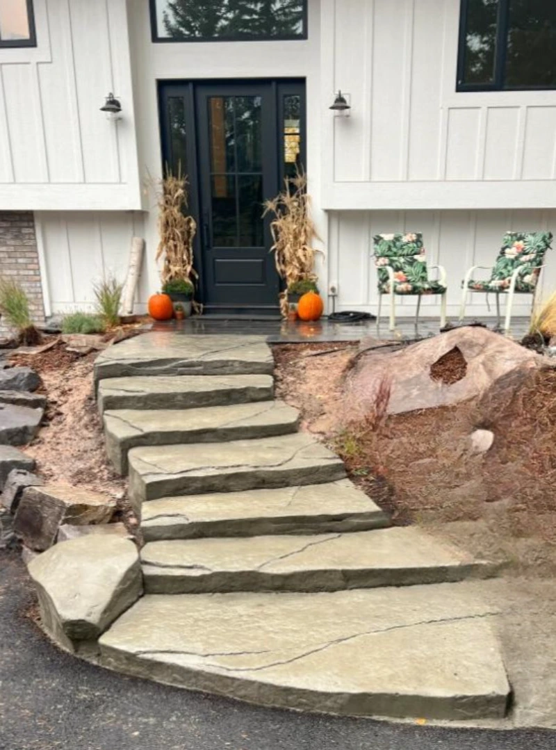 concrete walkway and stair installation